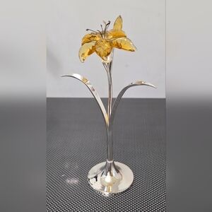 Artistic Silver and Gold Flower Sculpture